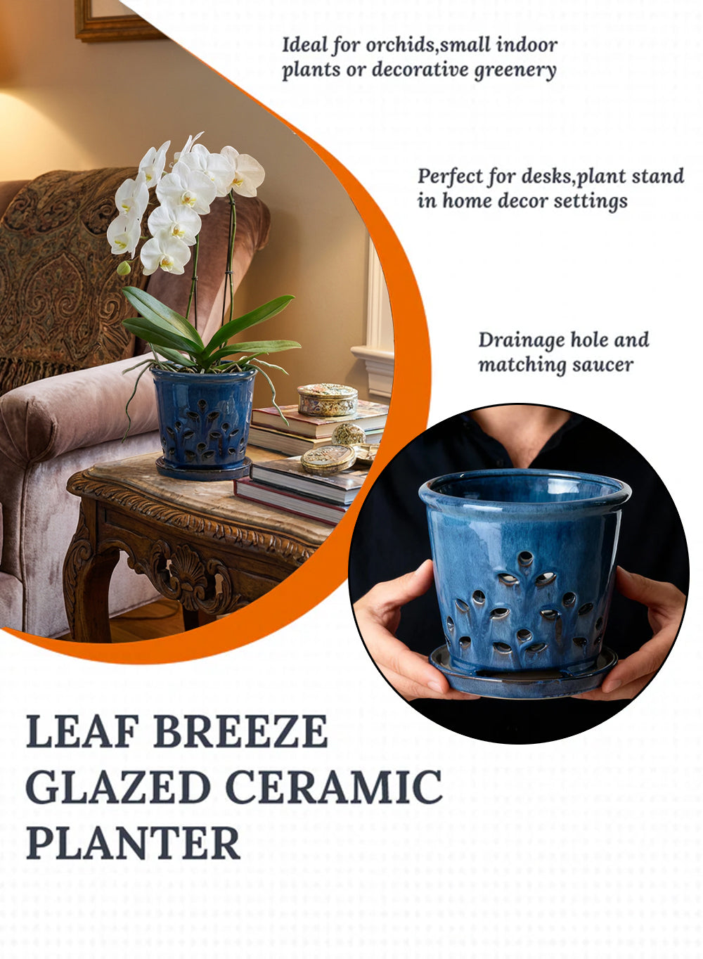 Leaf Breeze Ceramic Planter Collection