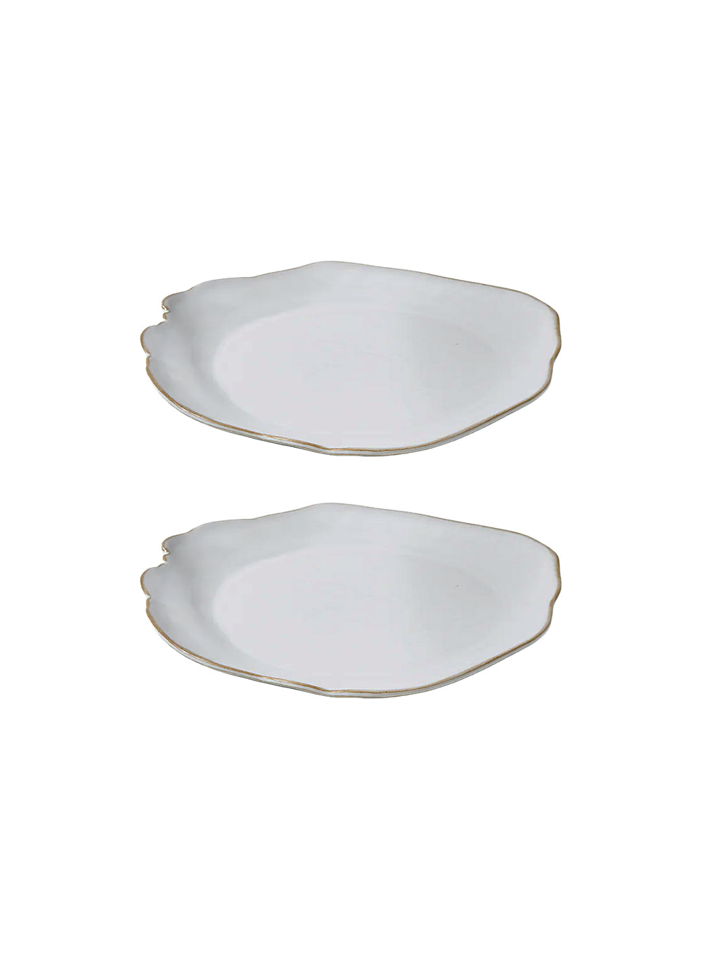 Free-Form Edge Glazed Ceramic Plate Collection