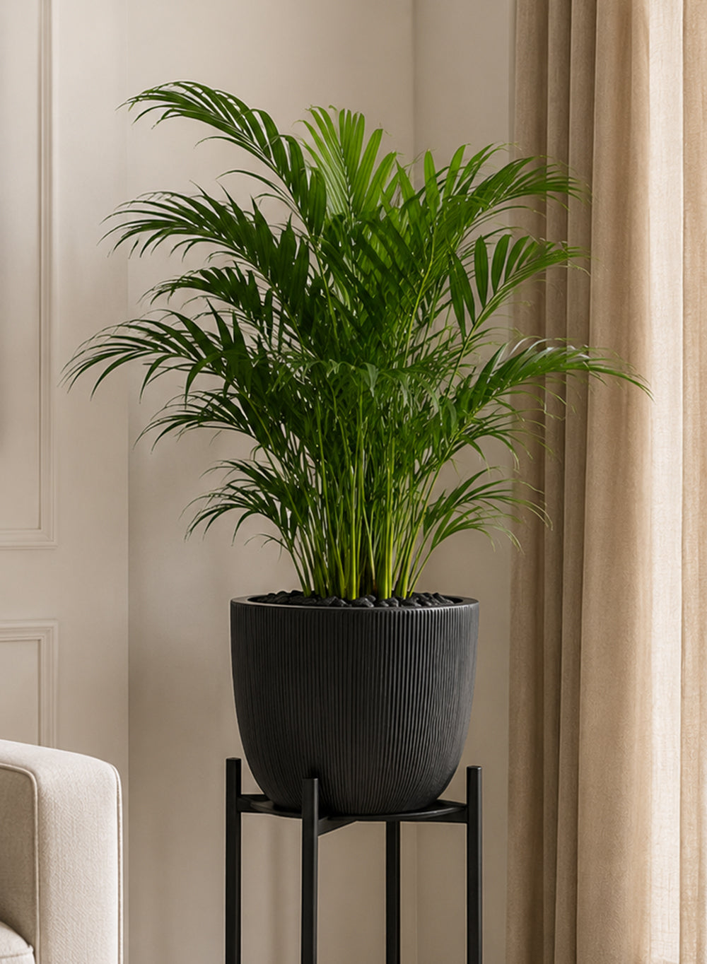 Ebon Ribbed PVC Planter Collection