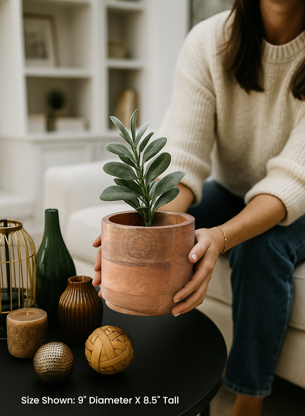 Mango Wood Cachepot, in 3 Sizes