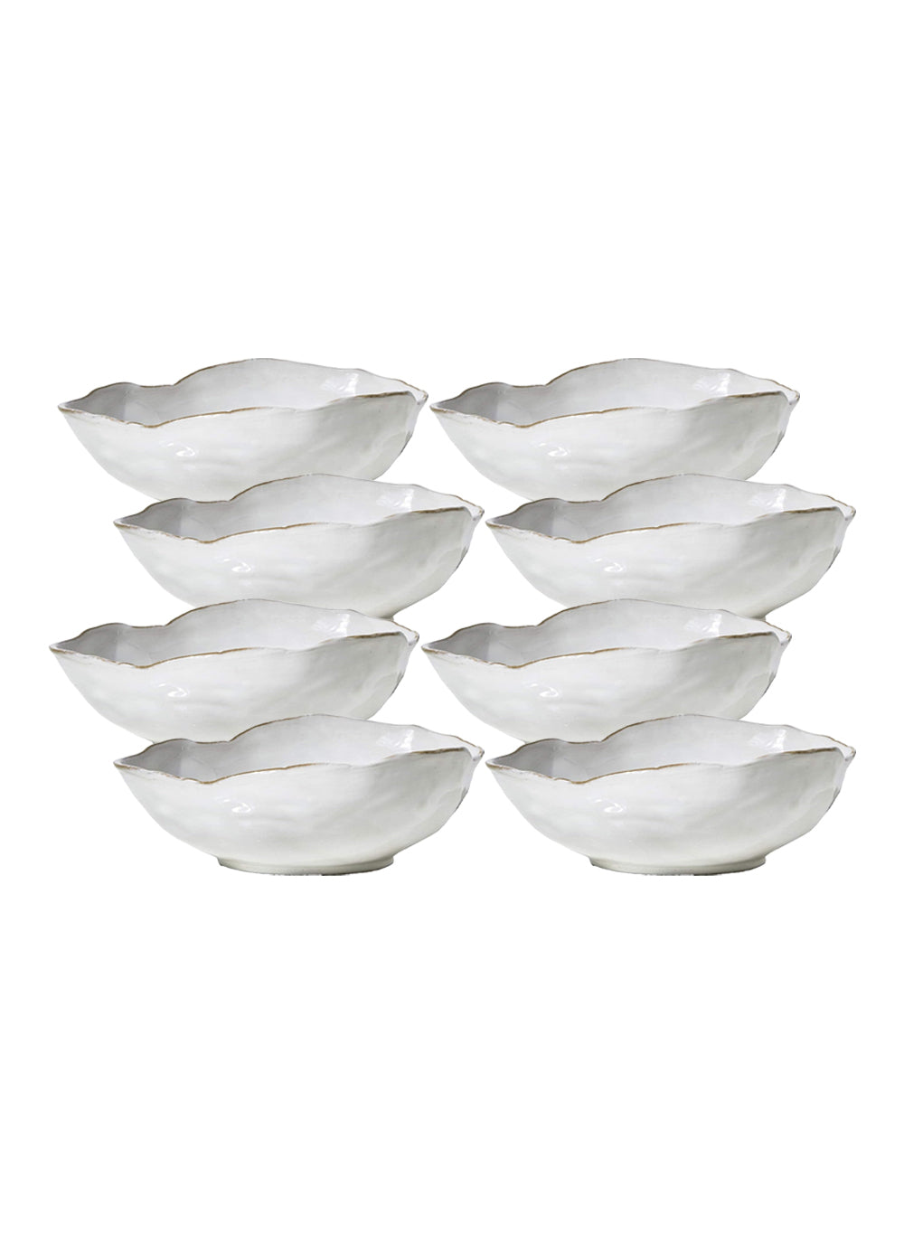 Free-Form Edge Glazed Ceramic Bowl, in 4 Sizes