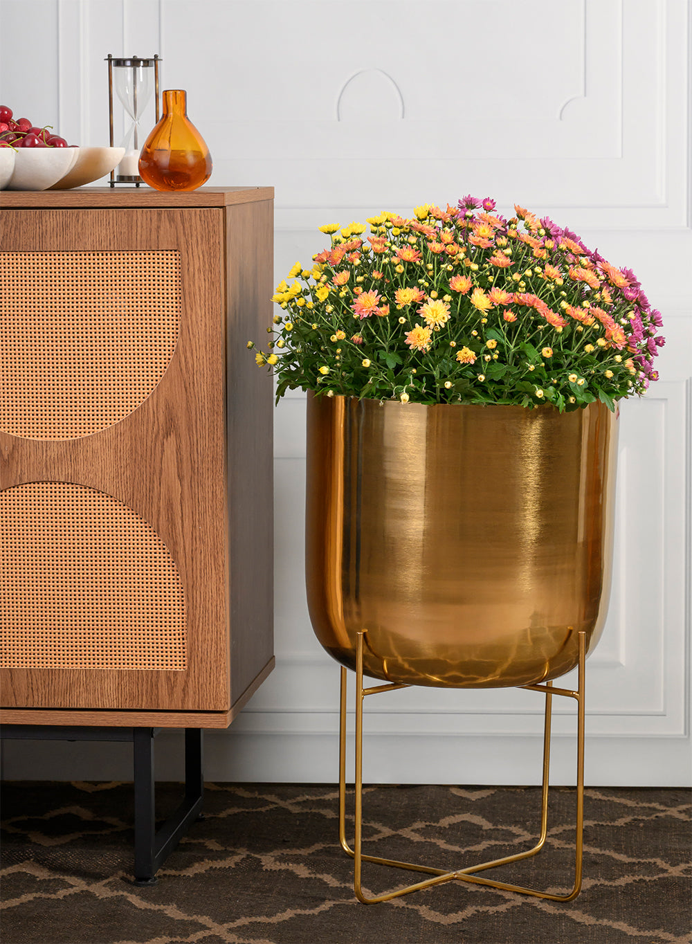 Gold Planter with Detachable Metal Stand, in 4 Sizes