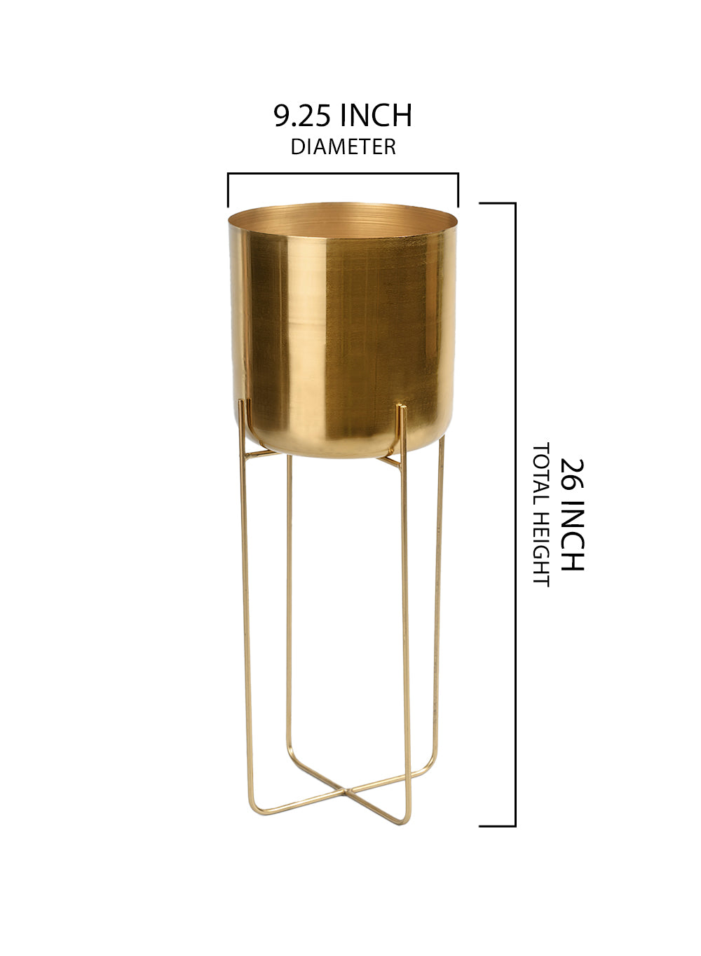 Gold Planter with Detachable Metal Stand, in 4 Sizes