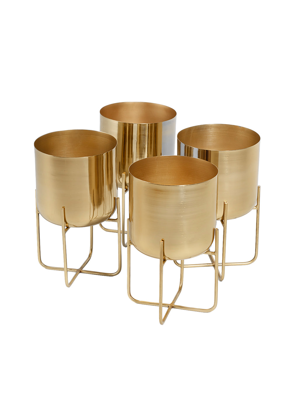 Gold Planter with Detachable Metal Stand, in 4 Sizes