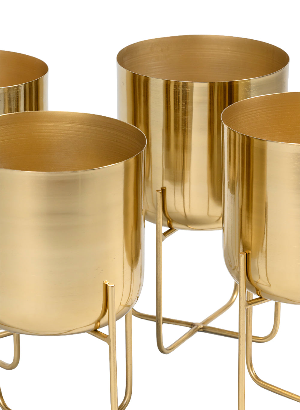 Gold Planter with Detachable Metal Stand, in 4 Sizes