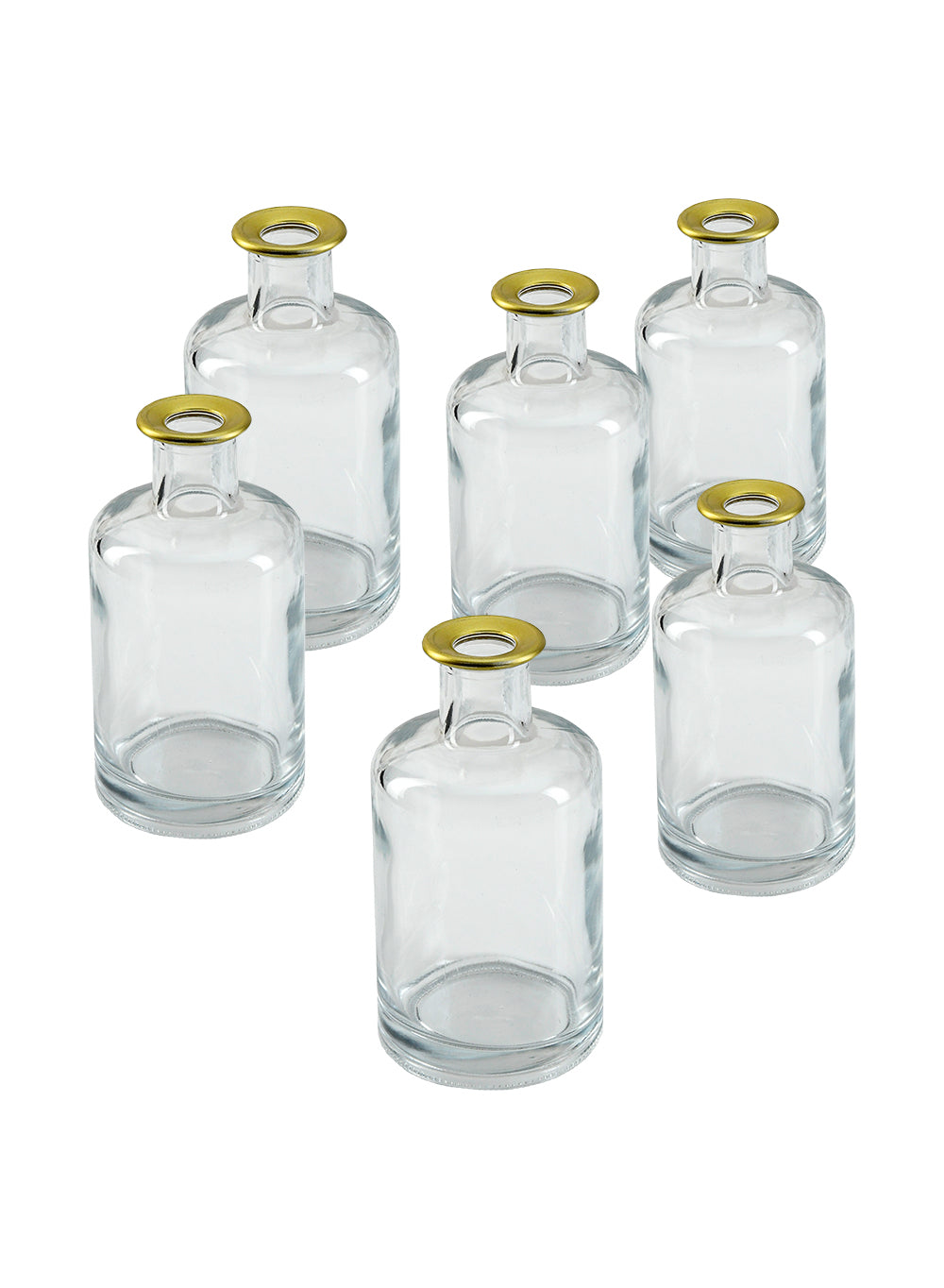 Gold Rimmed Clear Bud Vase, Available in 2 Sets