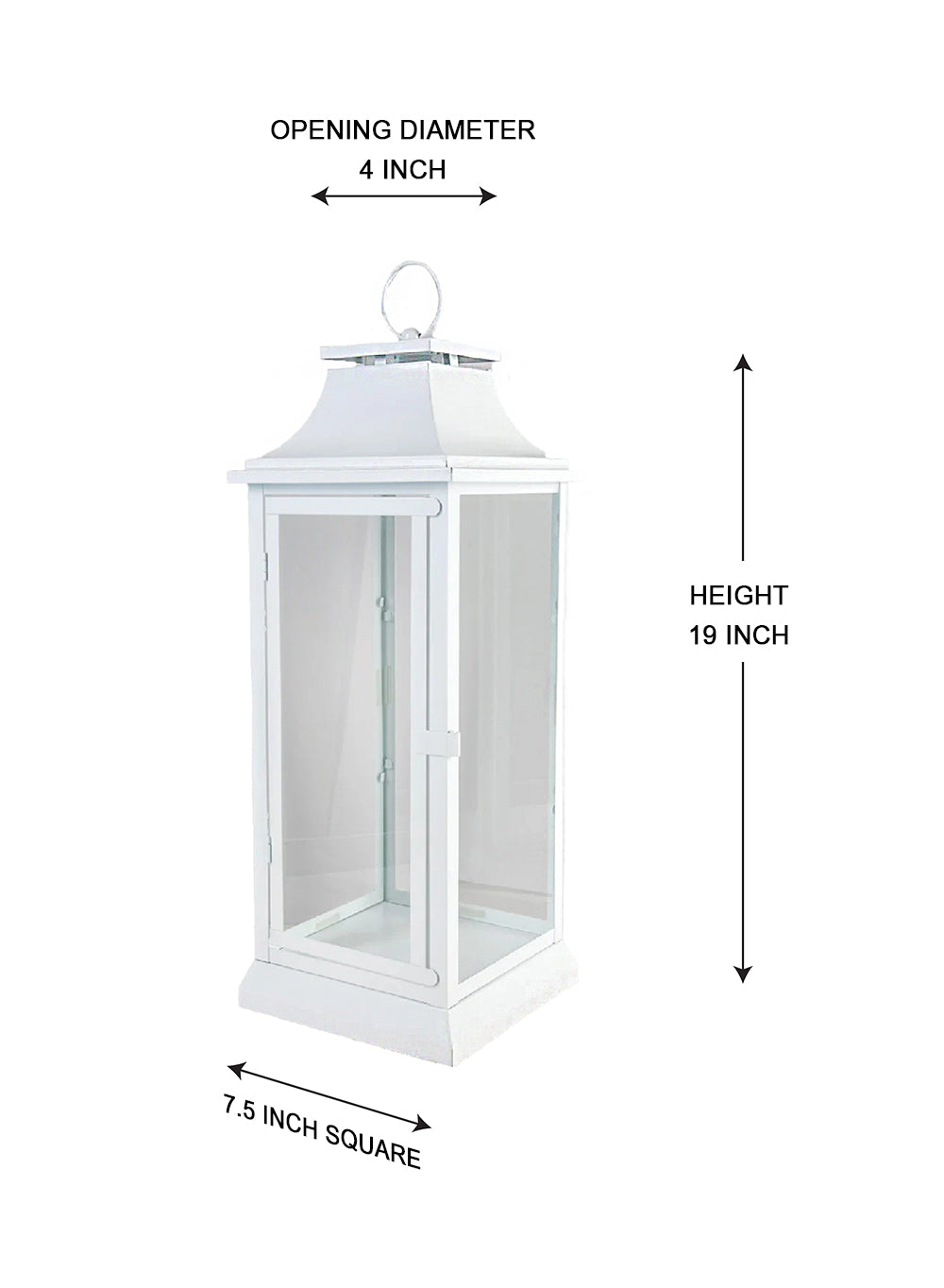Classic Black/ White Hurricane Lantern, in 3 sizes