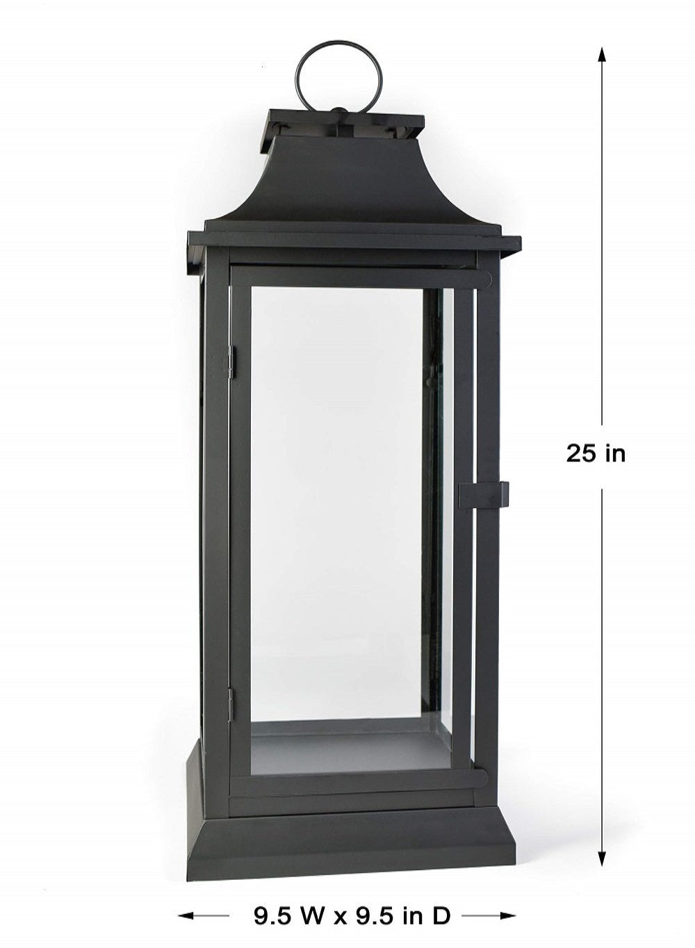 Bundle: Black & White Hurricane Lanterns with Clear Glass Panels