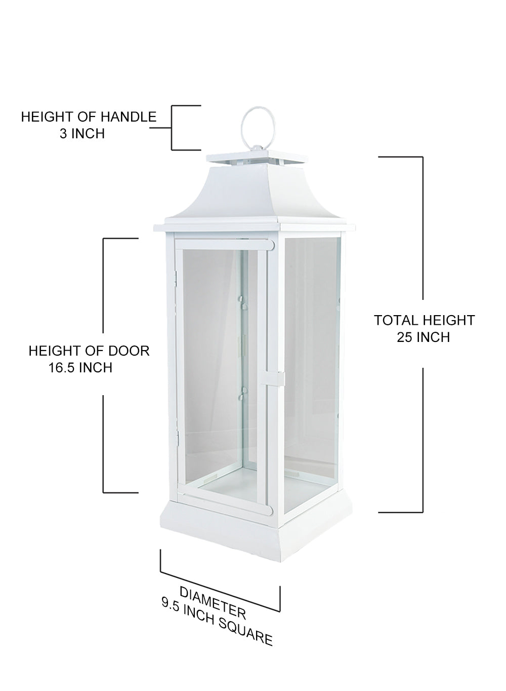 Classic Black/ White Hurricane Lantern, in 3 sizes