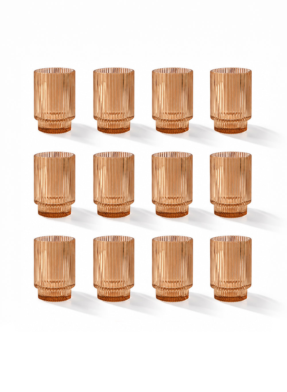 Ribbed Glass Votive Candle Holder Collection