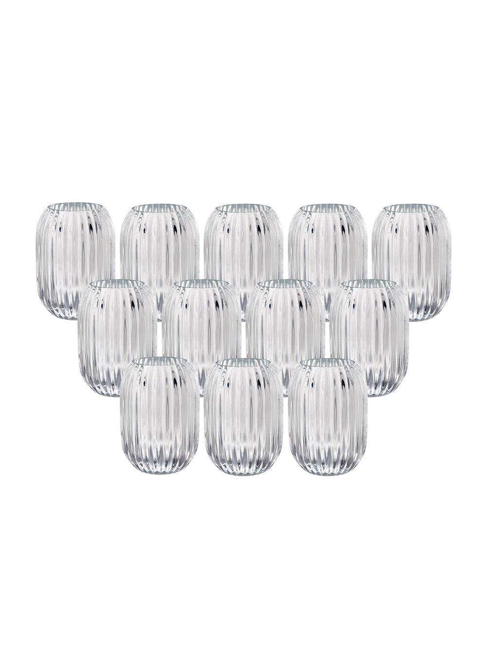 Ribbed Glass Votive Candle Holder, in 3 Colors