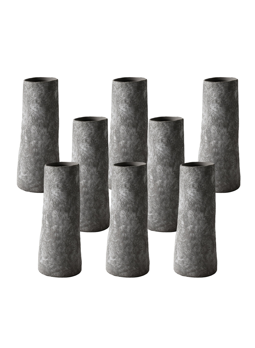 Stone Textured Gray Ceramic Vase, Available in 2 Sizes