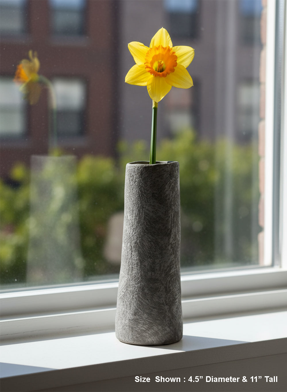 Stone Textured Gray Ceramic Vase, Available in 2 Sizes