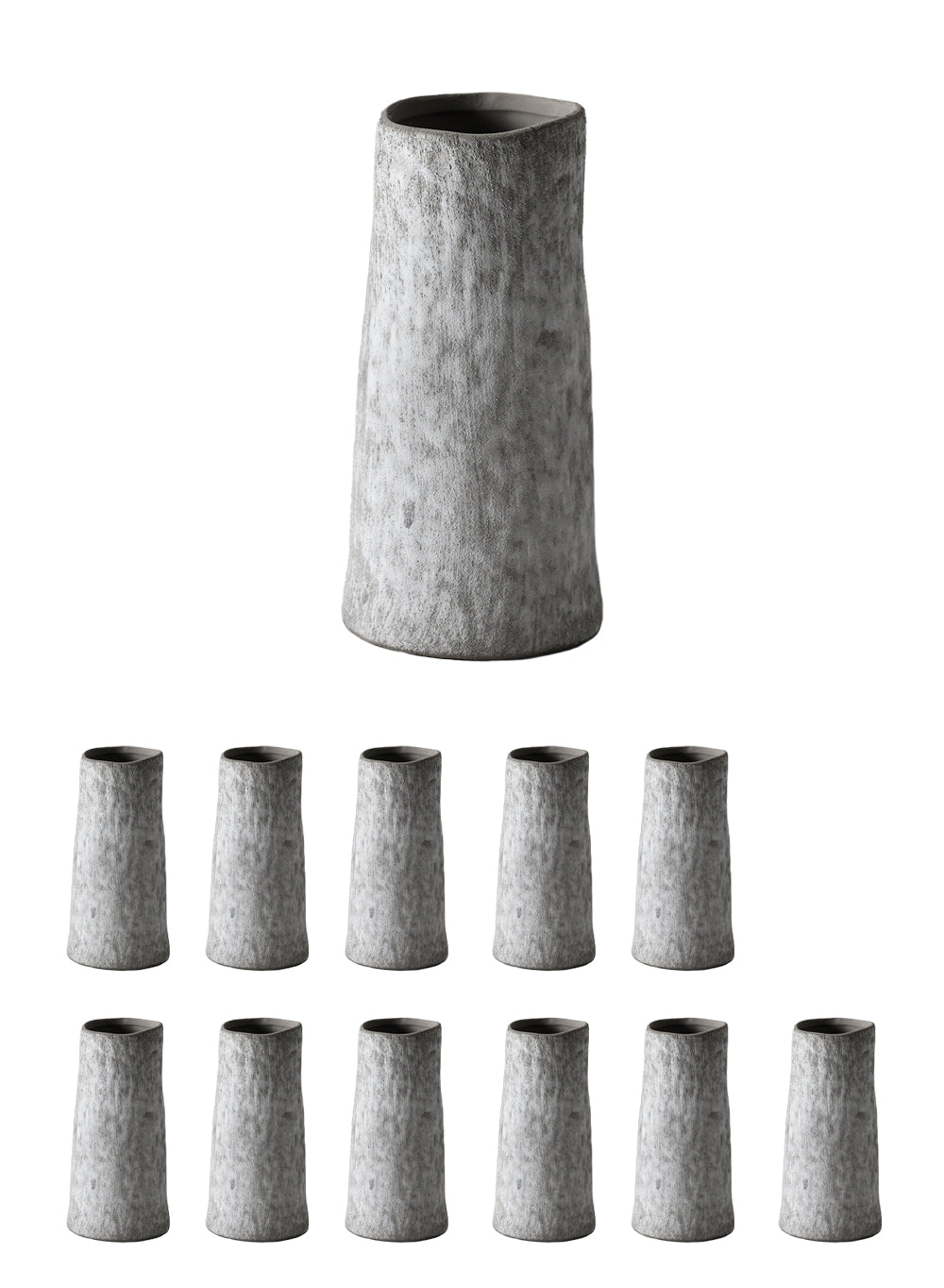 Stone Textured Gray Ceramic Vase, Available in 2 Sizes
