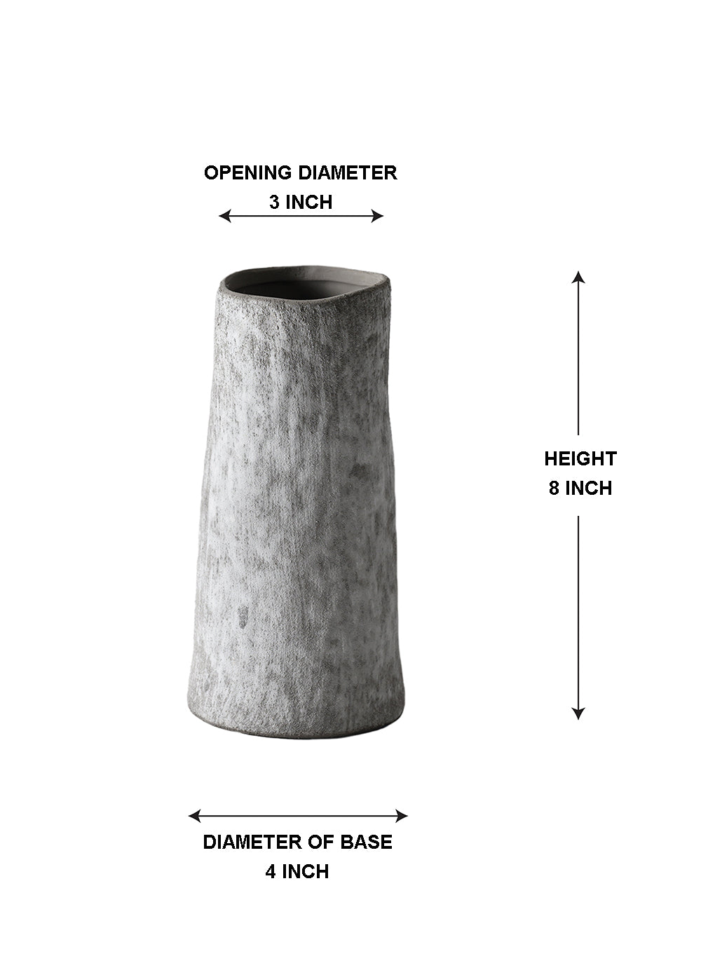 Stone Textured Gray Ceramic Vase, Available in 2 Sizes