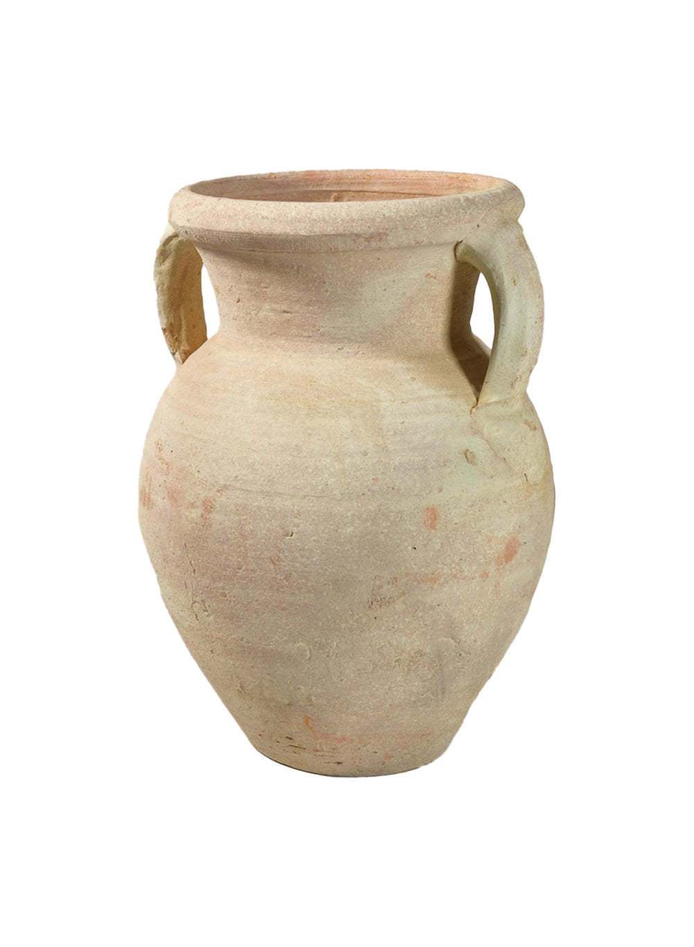 Serene Spaces Living, 12-Inch Antique Terracotta Clay Ceramic Pottery Pot with Handles, 2 Handled Decorative Vintage Pot for Plants, Home Decor, and Events
