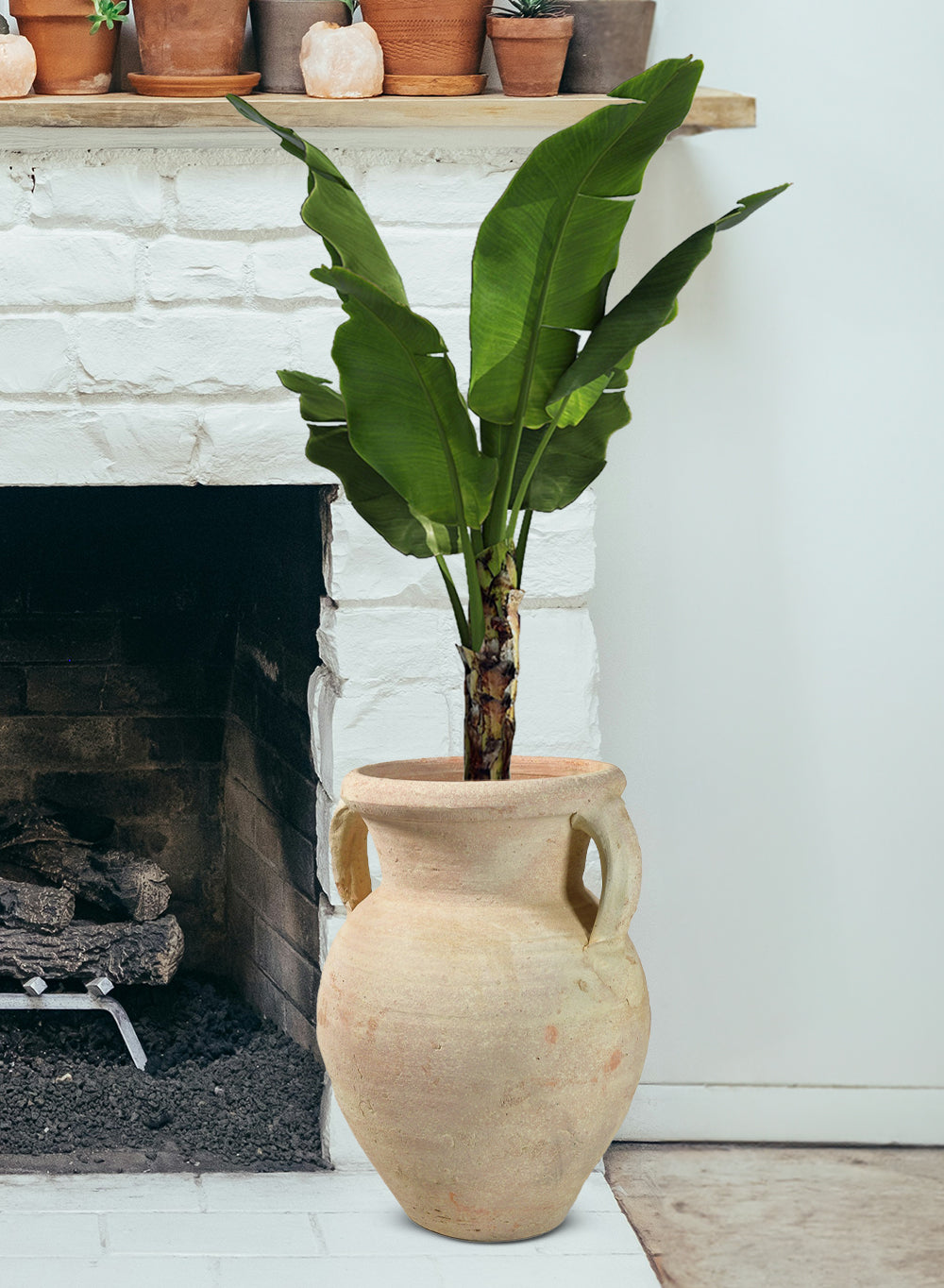 Antique Terracotta Clay Ceramic Pottery Pot with Handles