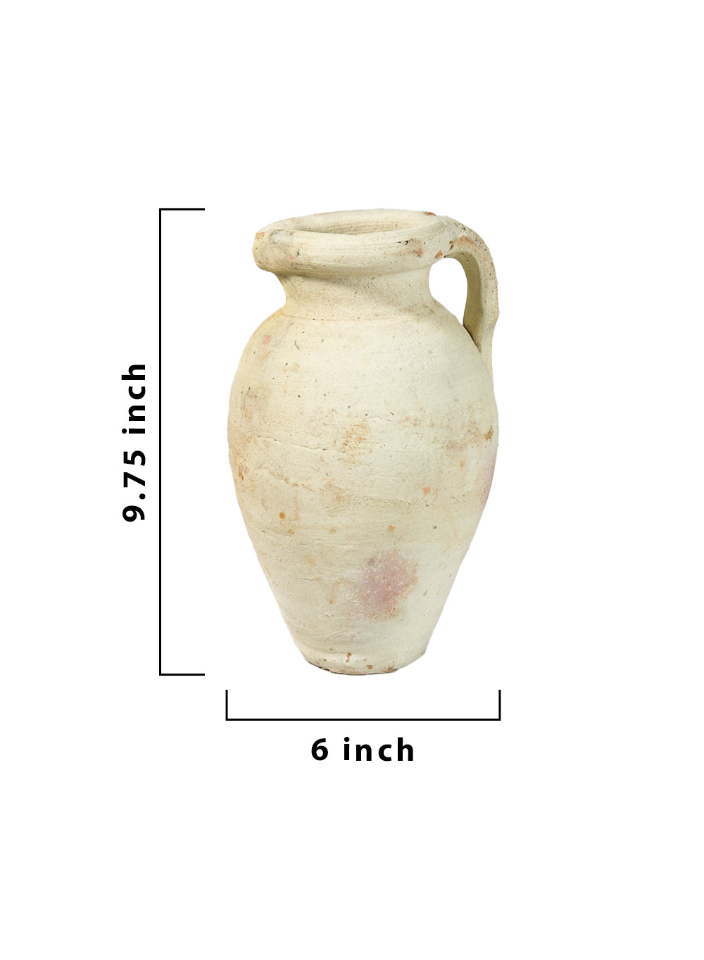 Antique Terracotta Clay Jug Vase, Set of 4