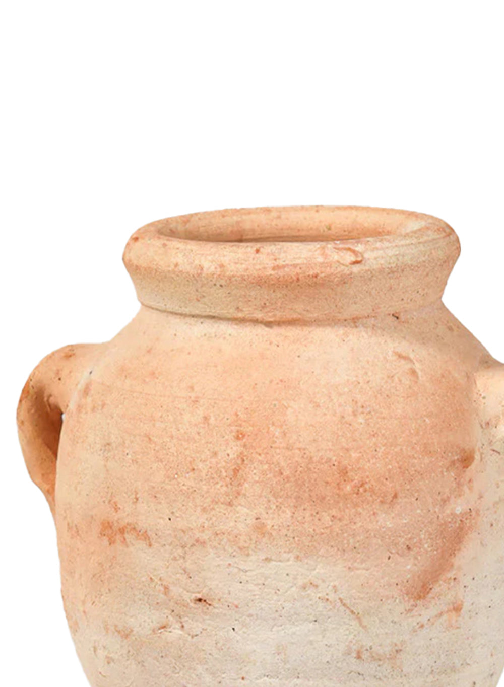 Santorini Two-Handled Clay Urn Vase, 6" Diameter & 7" Tall, Pack of 3