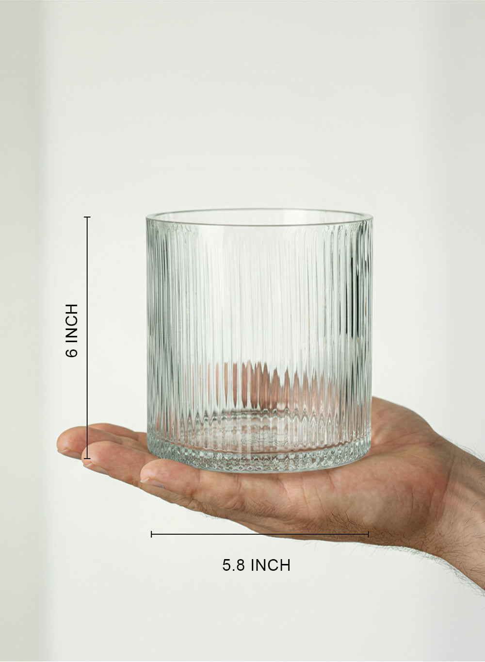 Liora Ribbed Vase, 5"Diameter x 6"Tall