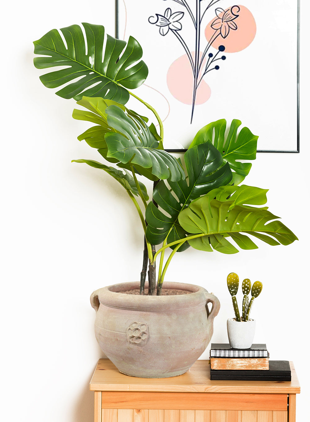 10.5" Antique Terracotta Clay Pottery Pot with 2 Handles, Pack of 4