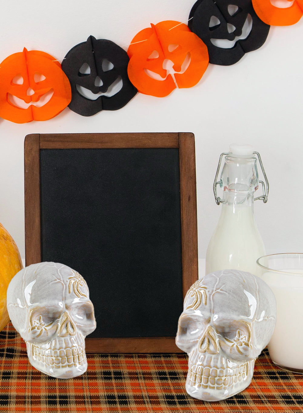 Porcelain Decorative Skull, in 2 Colors