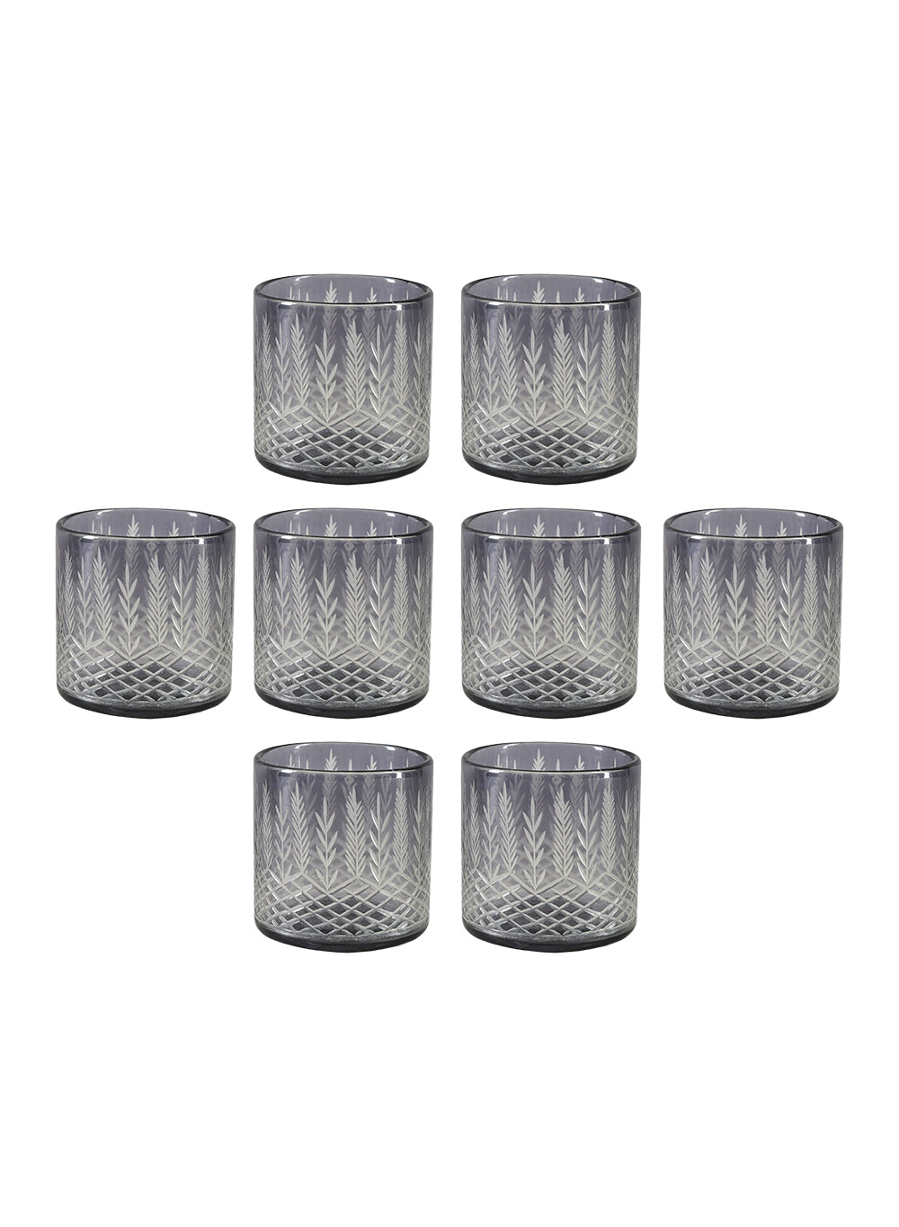 Palm Etched Glass Hurricane