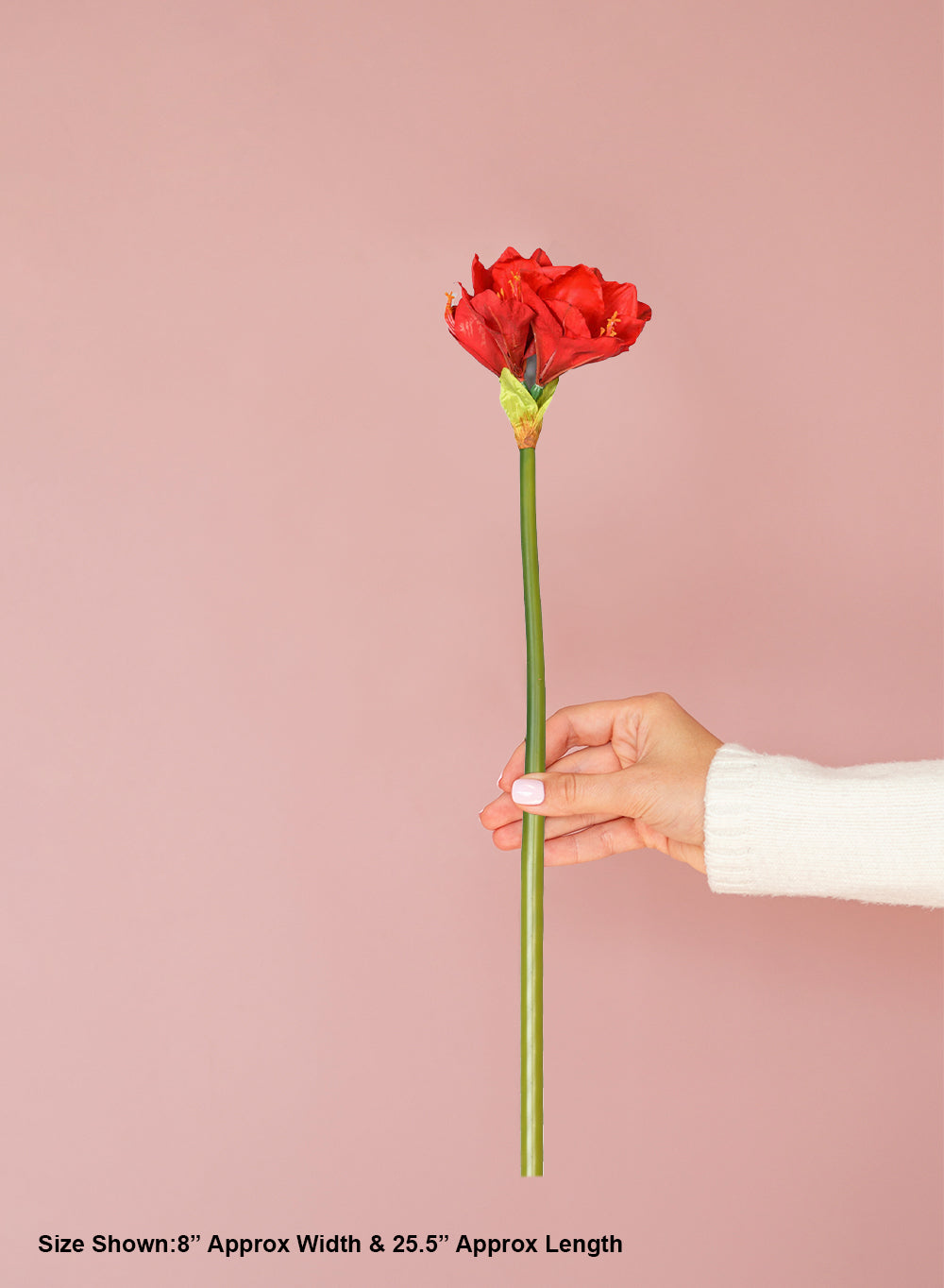 25.5" Lifelike Amaryllis Flower Stem, Pack of 12