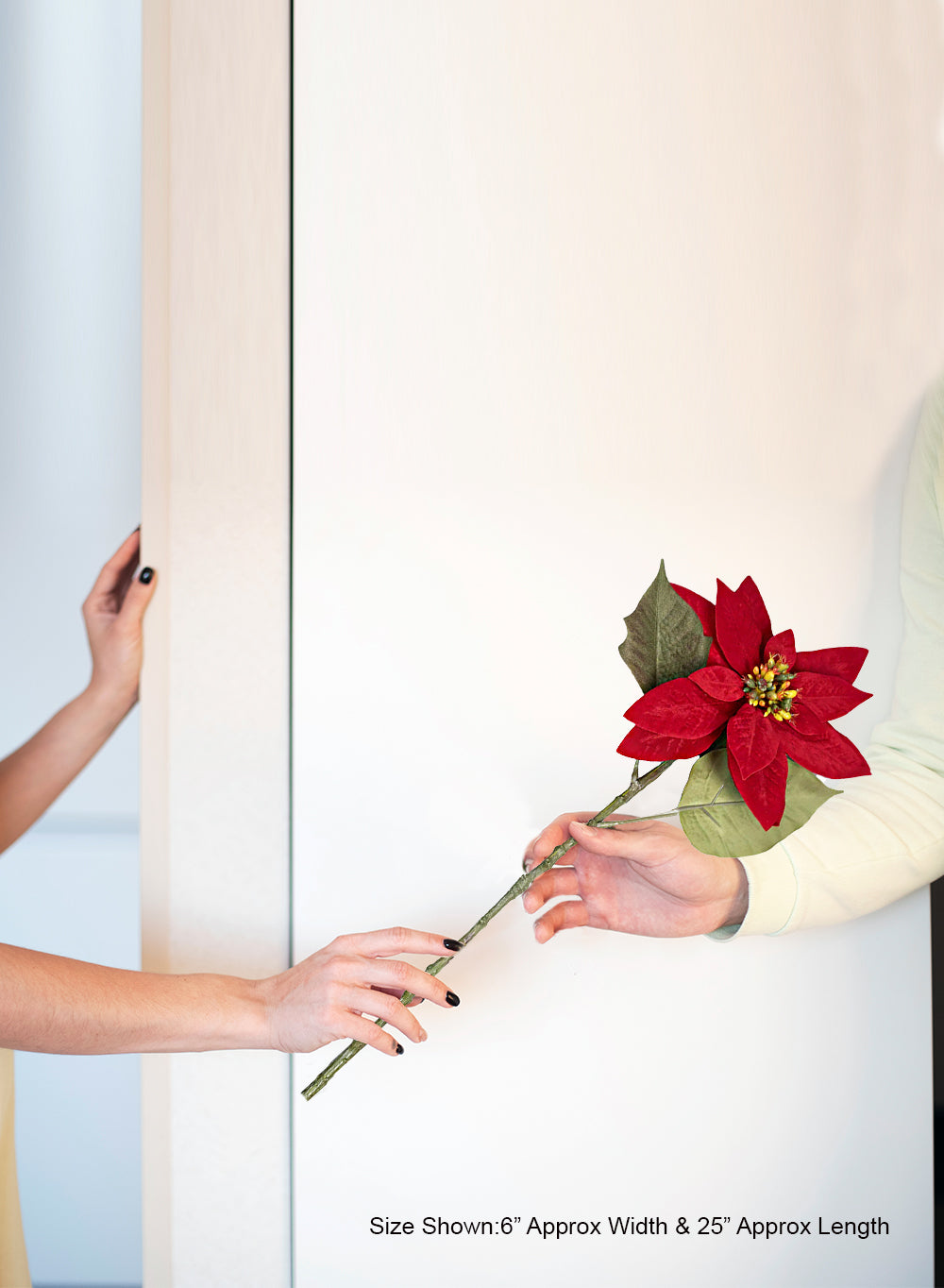 Lifelike Poinsettia Stems, Pack of 12