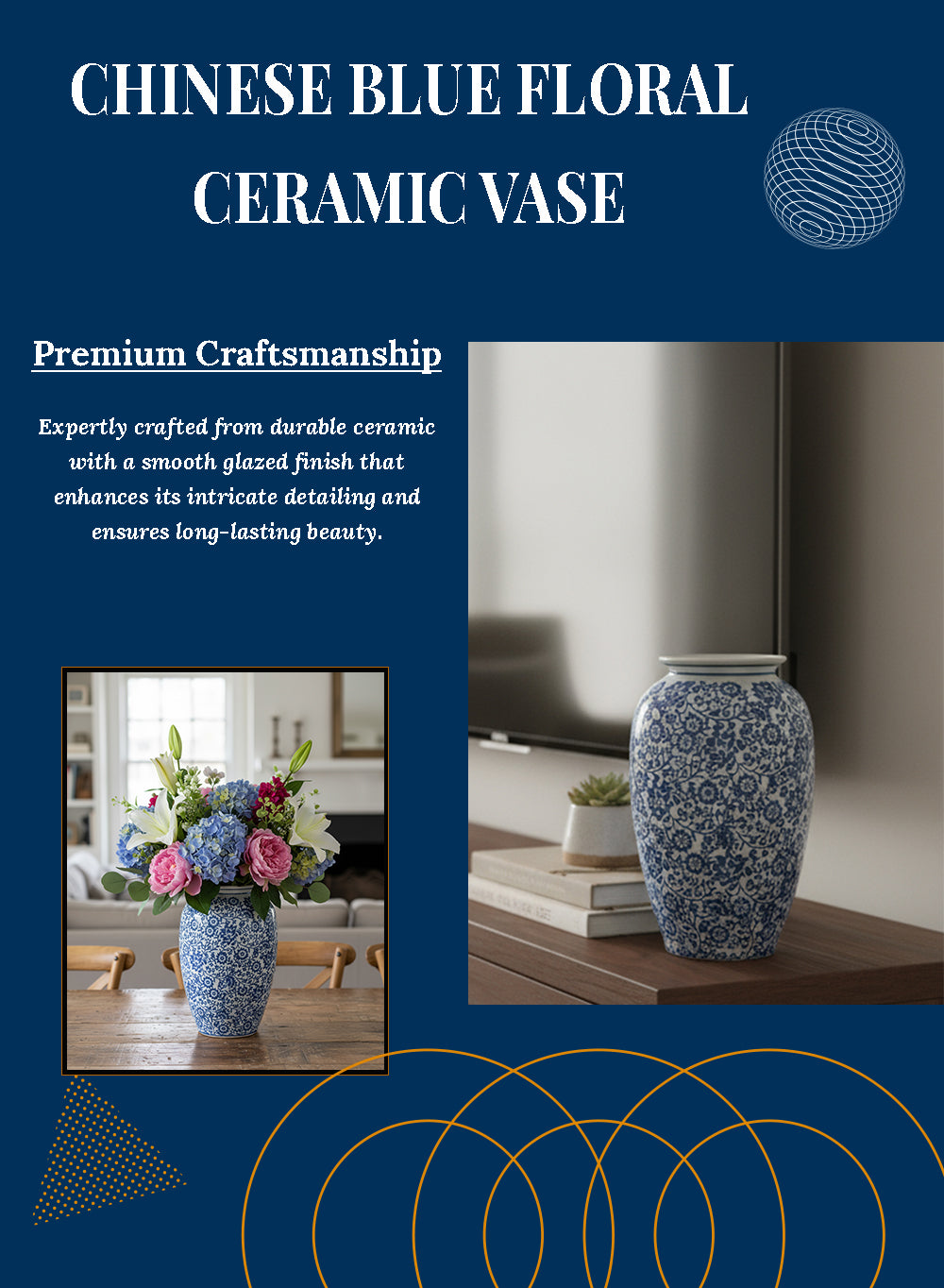 Ming Blossom Blue/White Ceramic Collection