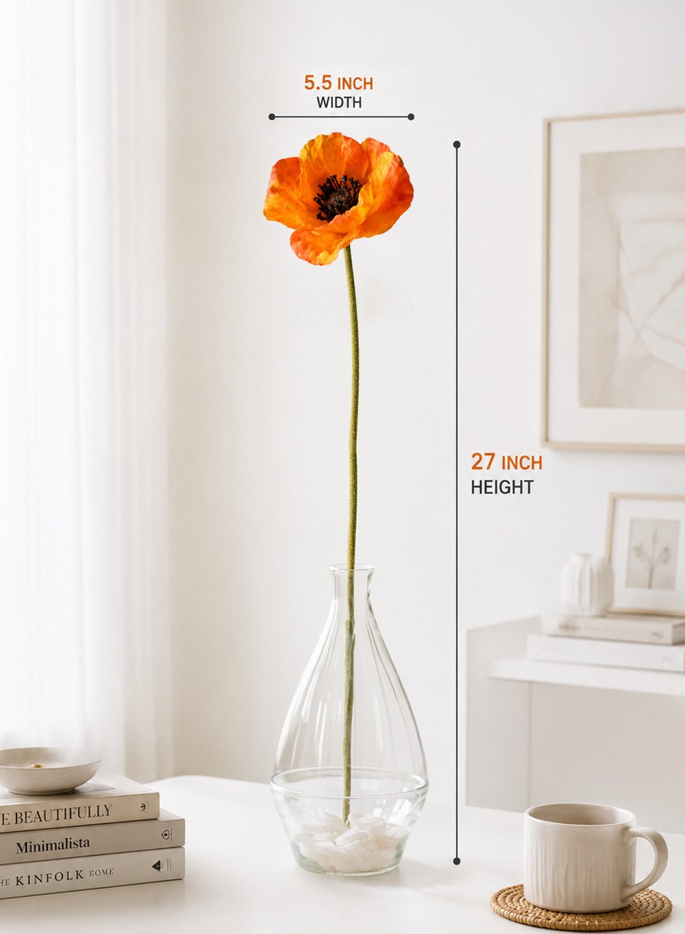 27" Artificial Poppy Stem Collection