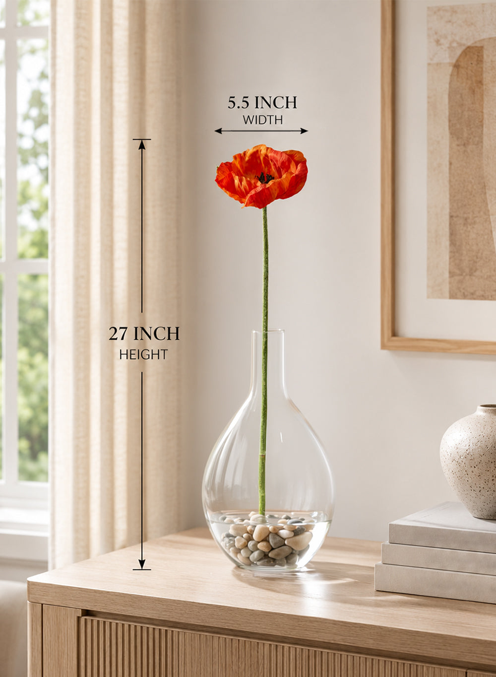 27" Artificial Poppy Stem Collection