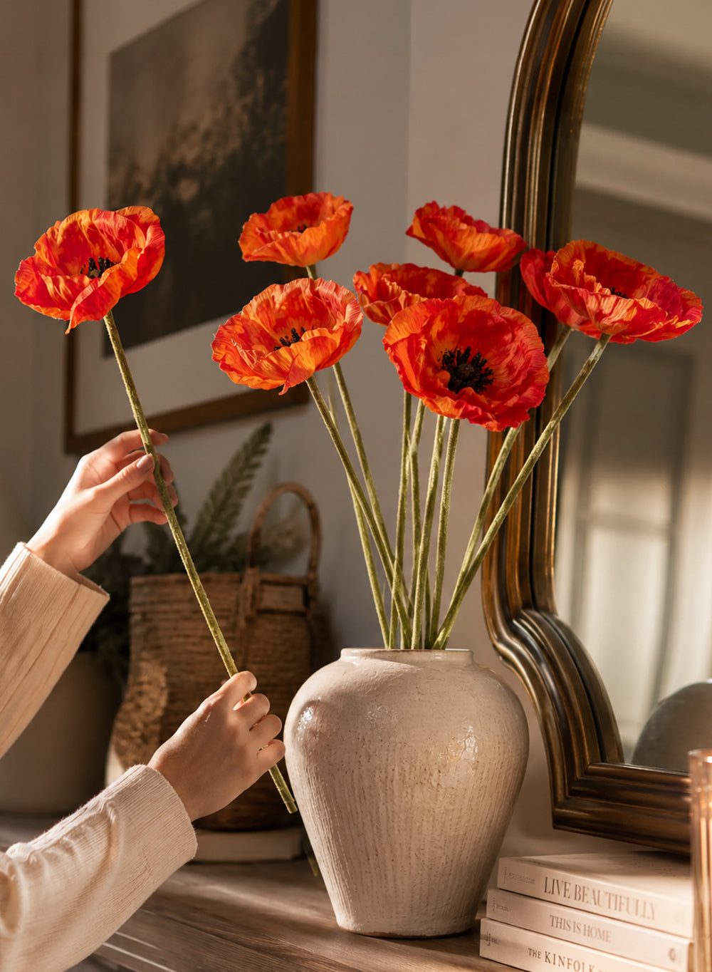 27" Artificial Poppy Stem Collection