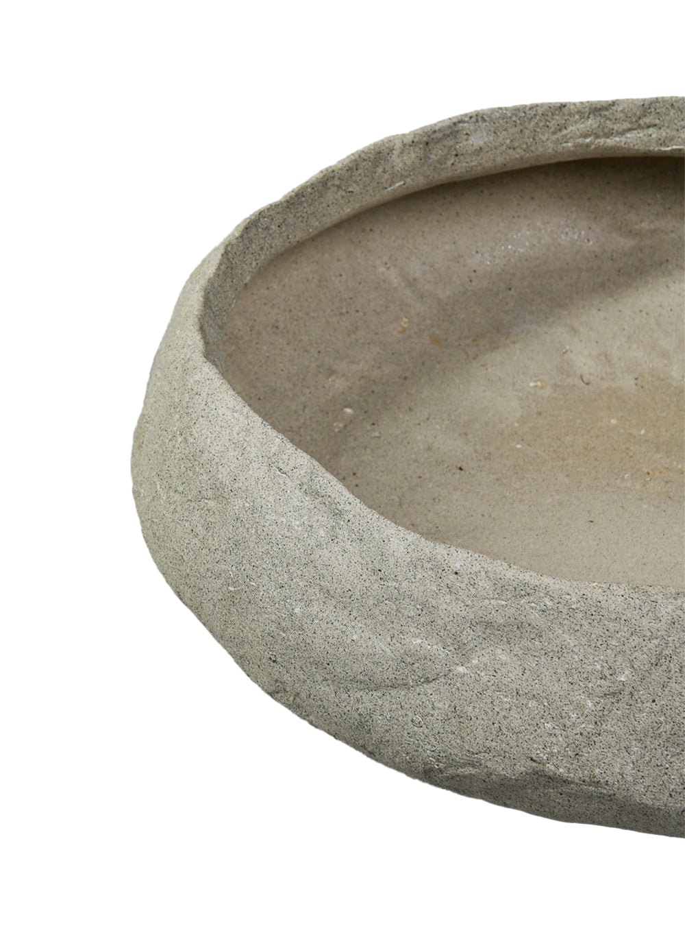 Natural Poly-Stone Rough Low Bowl