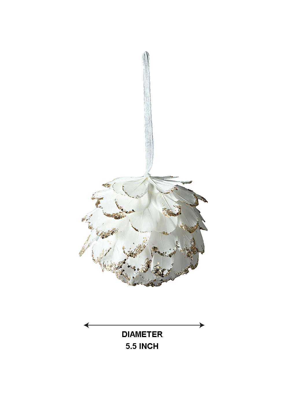 White Feather Ornament, Available 2 Sizes