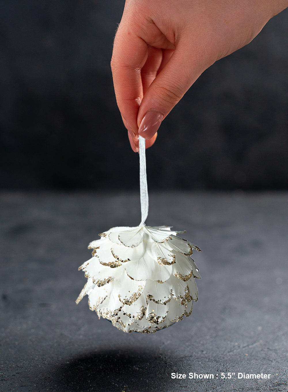 White Feather Ornament, Available 2 Sizes
