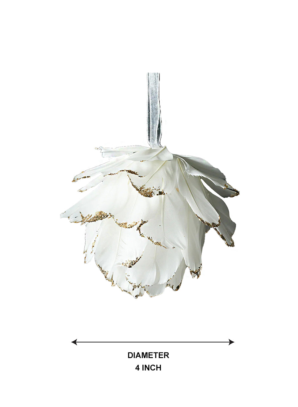 White Feather Ornament, Available 2 Sizes