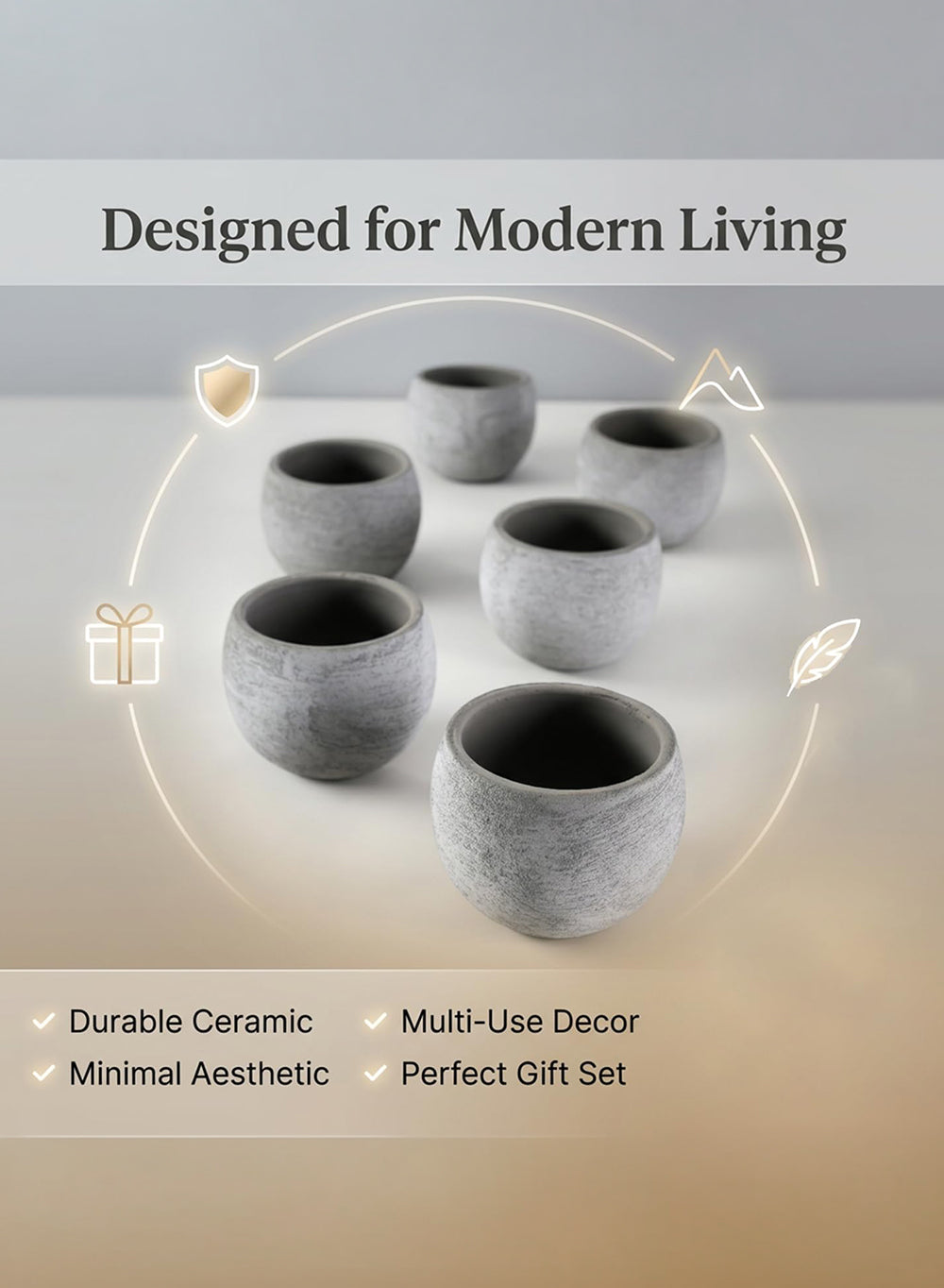 Aeris Grey Mini Planter Collection
