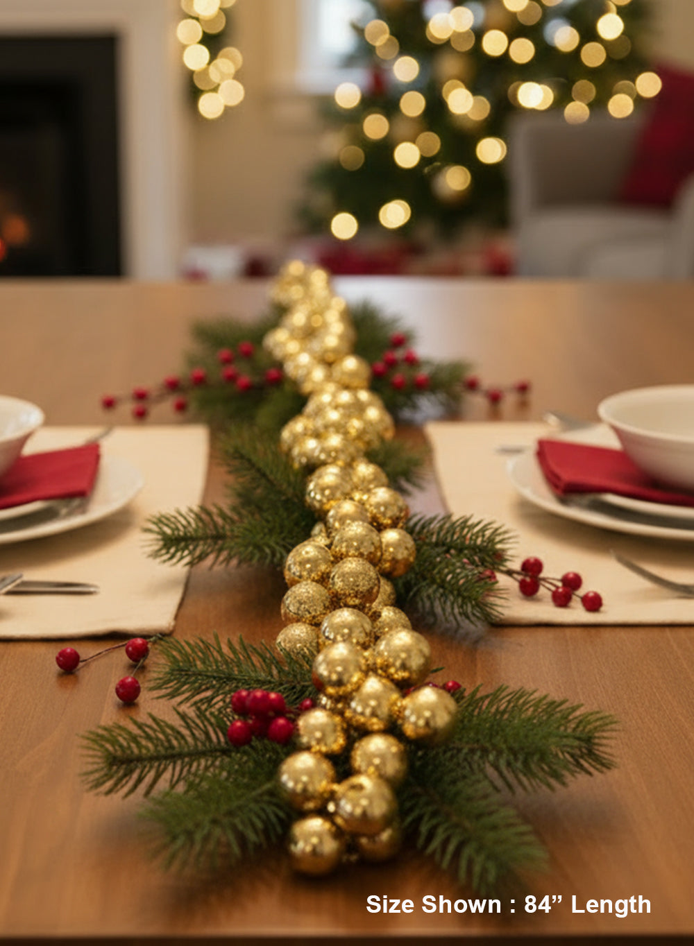 Plastic Bauble Garland, Available 3 Sizes