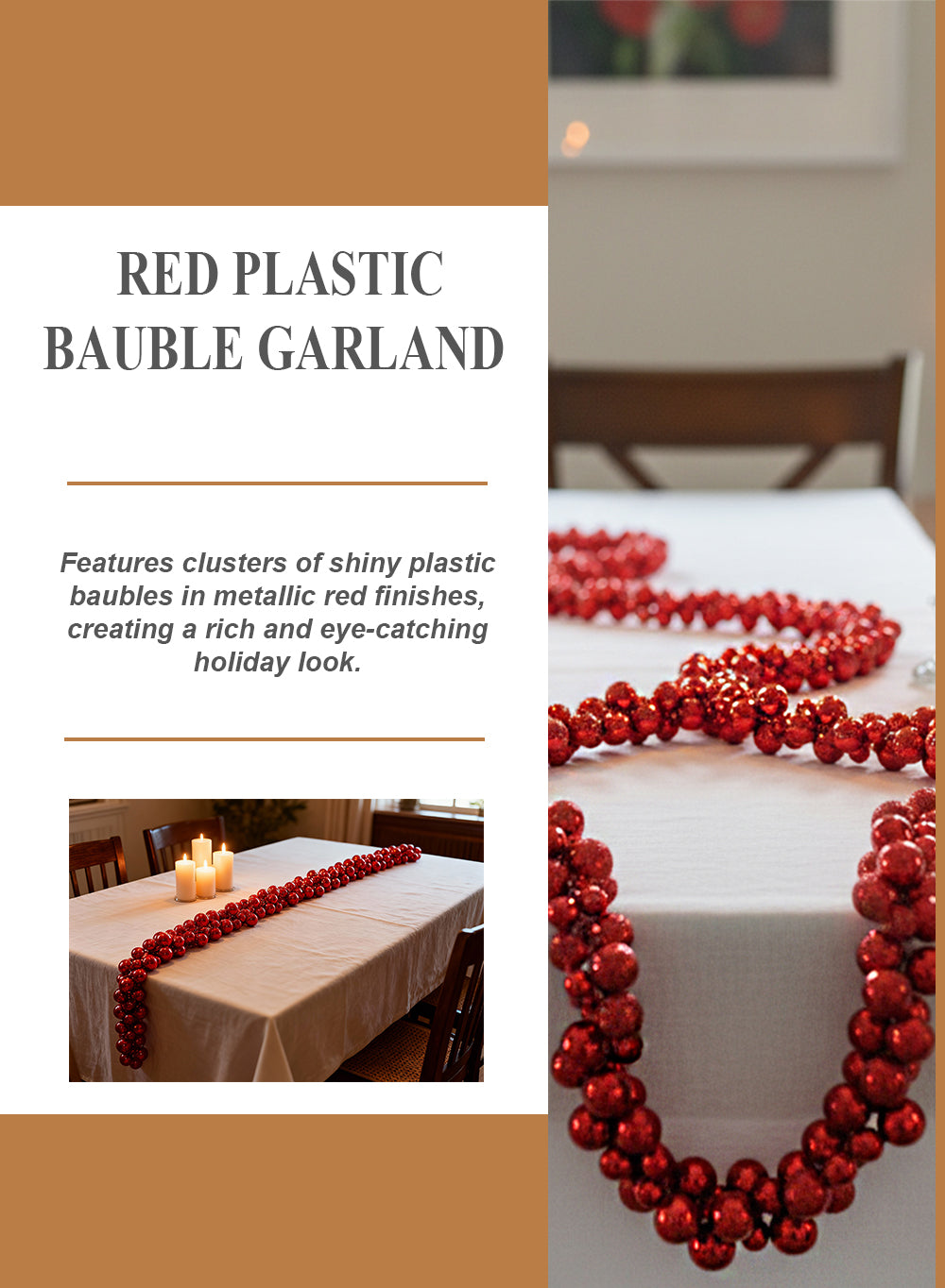 Plastic Bauble Garland, Available 3 Sizes