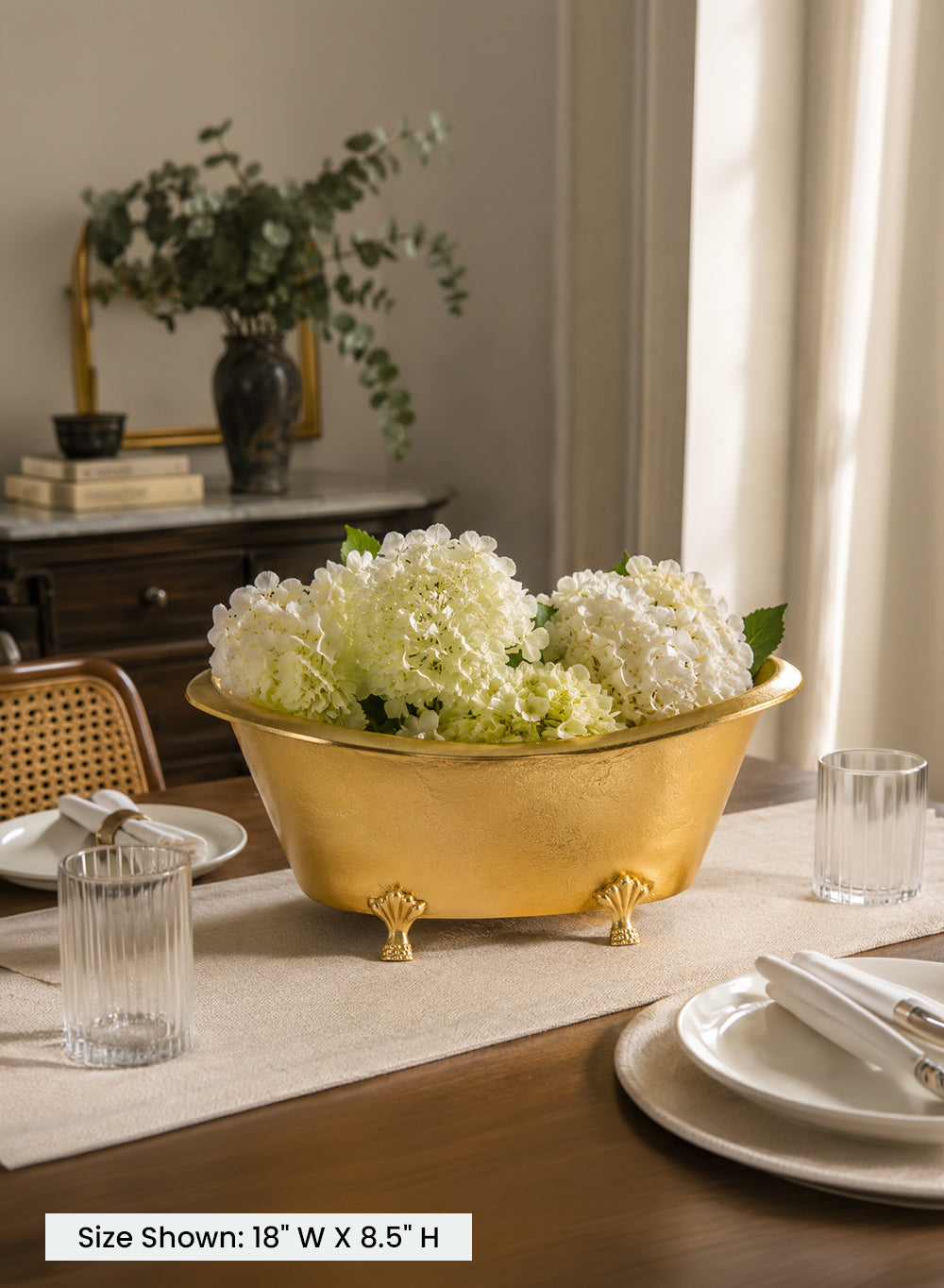 Maison Gold Clawfoot Mini Bathtub, 18" Long, 12" Wide & 8.5" Tall