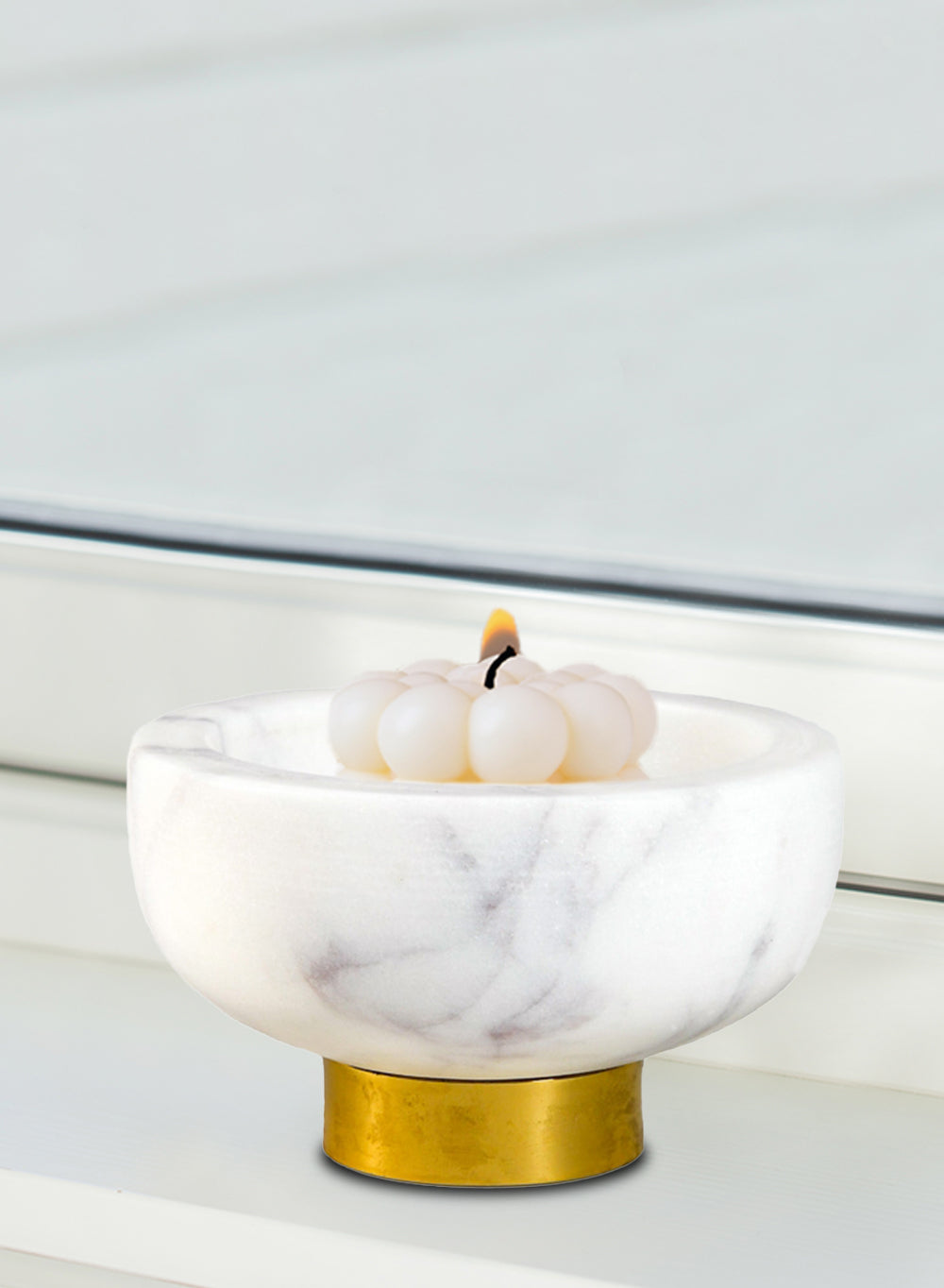 White Marble Collection, Bowl, Vase, Tray and Candle Holder