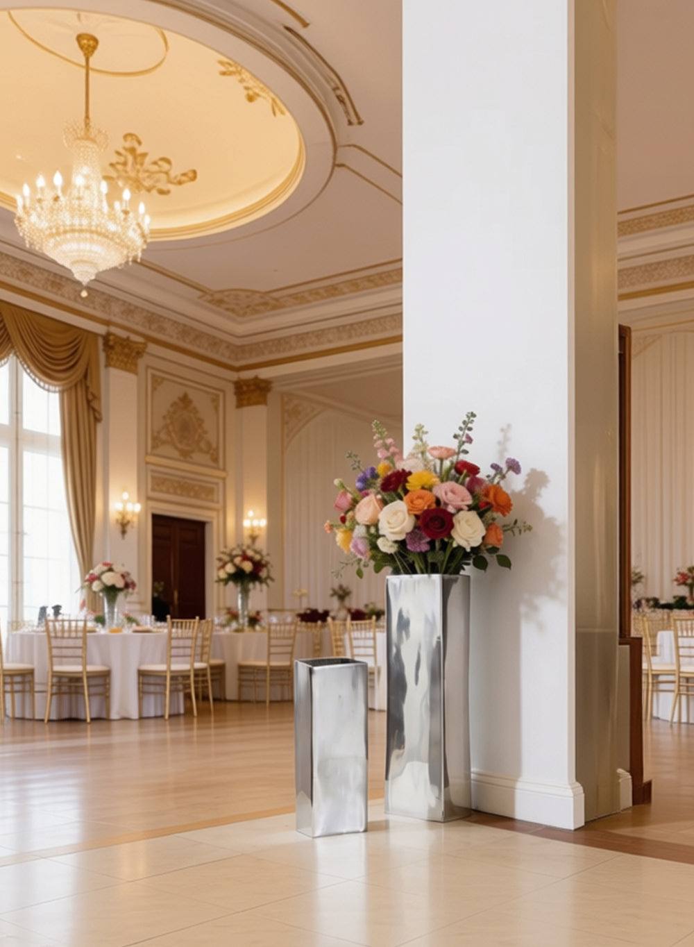 Linear Aluminum Rectangular Vase Collection