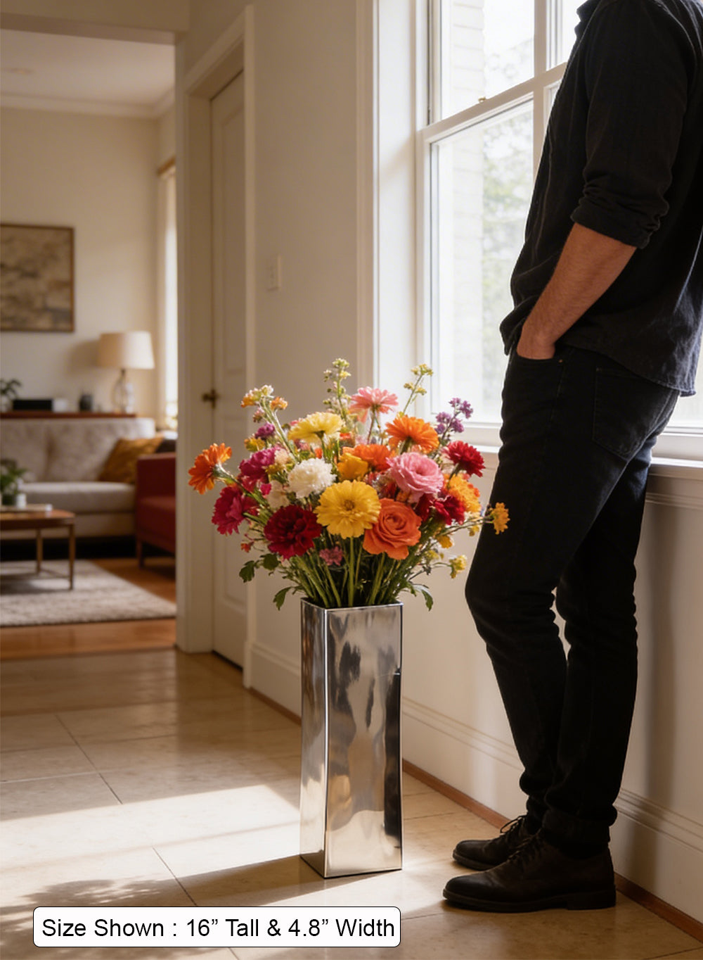 Linear Aluminum Rectangular Vase Collection