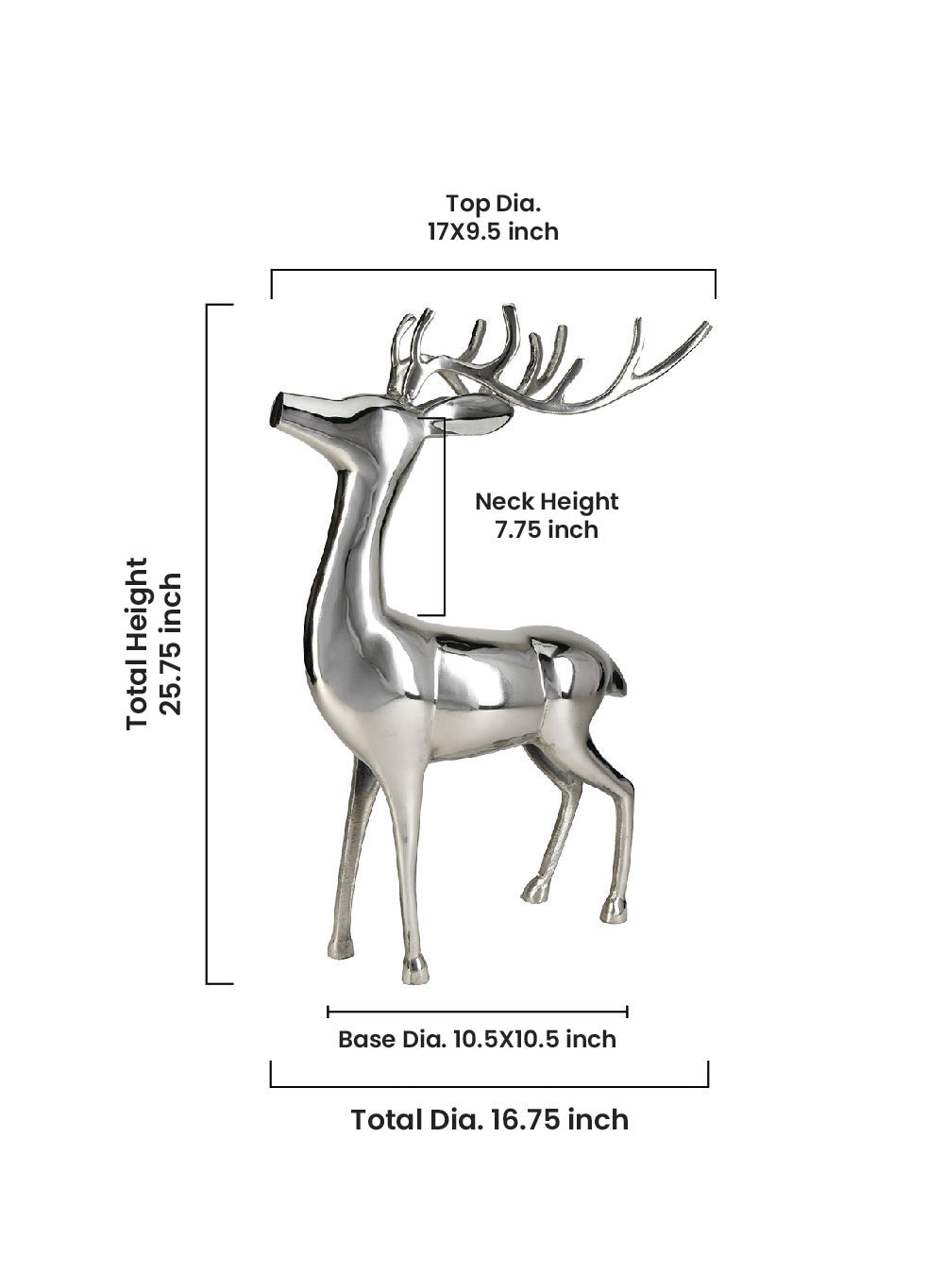 Reindeer Statue, Christmas Deer, Reindeer Ornaments for Home Decor Accents, in 2 Colors