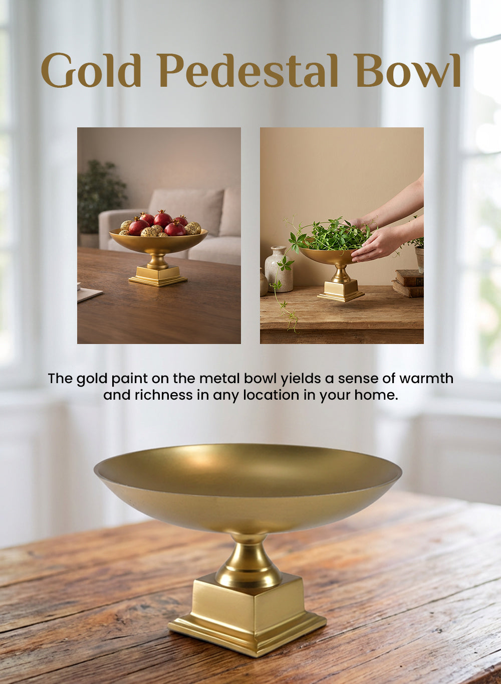 Gold Pedestal Urn Vase and Bowl Collection