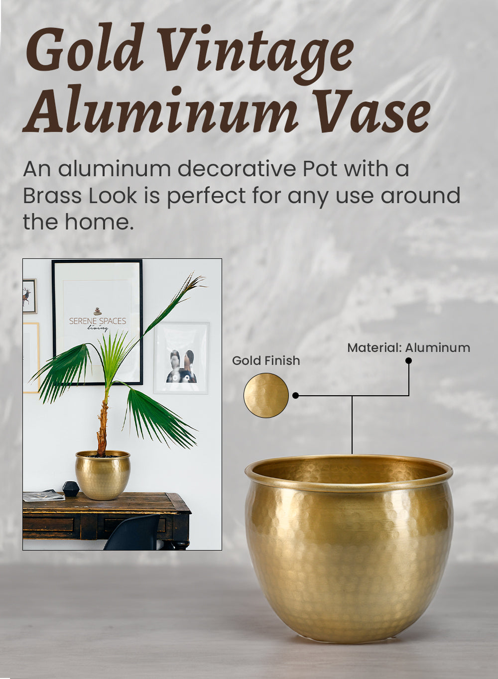 Gold Vintage Aluminum Cachepot Collection