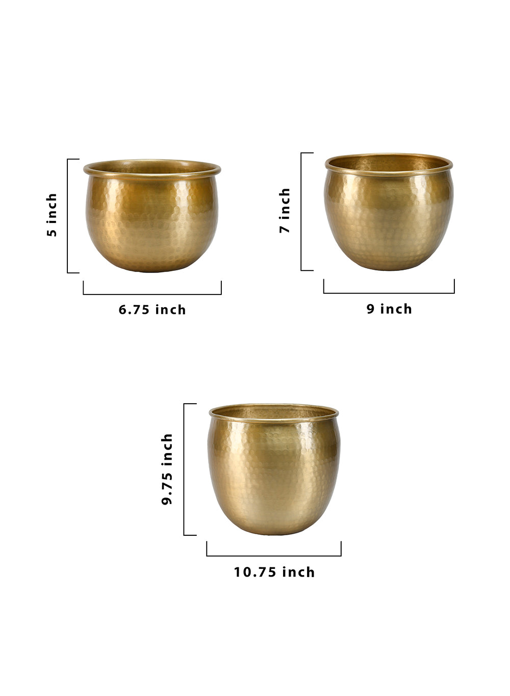 Gold Vintage Aluminum Cachepot Collection