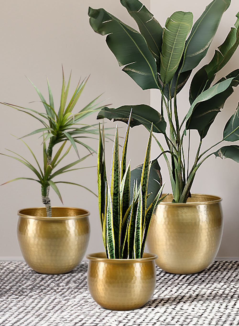 Gold Vintage Aluminum Cachepot Collection