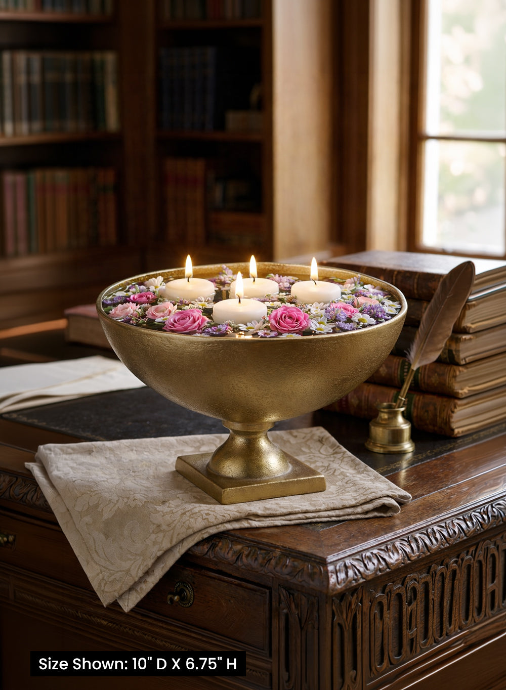 Antique Brass Pedestal Bowl Collection